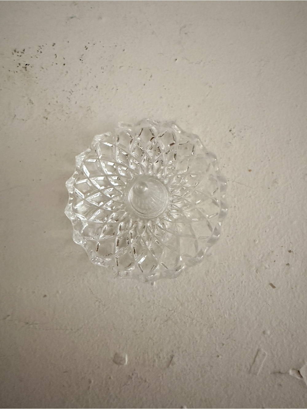 Vintage Cut Crystal Ring Holder Scalloped Jewelry Dish
